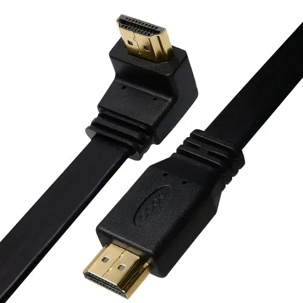 90도꺾임 플랫타입 슬림 HDMI 2.0 모니터 케이블 3m